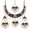 Gold Plated Kundan Meenakari Black Color Necklace Jewellery Set