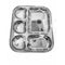 Stainless Steel 5 in 1 Compartment Dinner Plate Set of 2