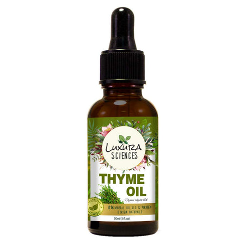 Luxura Sciences THYME Essential Oil 100% Pure Natural Premium Therapeutic Grade Oil for Skin Care, Hair Care, Body Massage & Aromatherapy - Energizing Gale of Evergreen (15 ML)