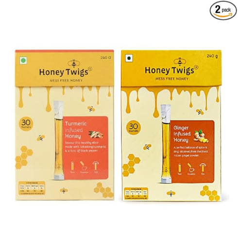Honey Twigs Natural Honey | Turmeric Honey and Ginger Honey