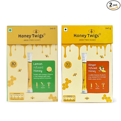 Honey Twigs Natural Honey | Ginger Honey and Lemon Honey