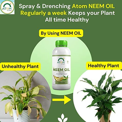 ATOM AGROTECH Organic Cold Pressed PURE NEEM OIL