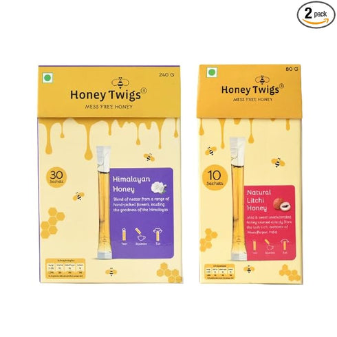 Honey Twigs Natural Honey | Himalayan Multi Floral Honey and Litchi Honey