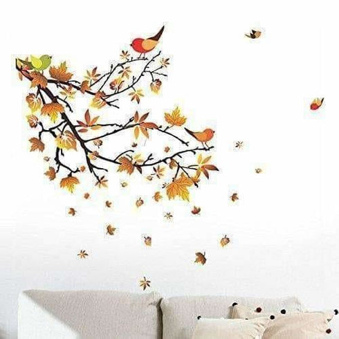 Autumn Leaves and Birds Wall Sticker