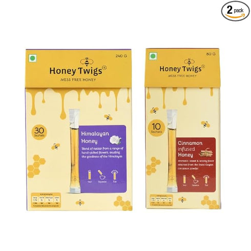 Honey Twigs Natural Honey | Himalayan Multi Floral Honey and Cinnamon Honey