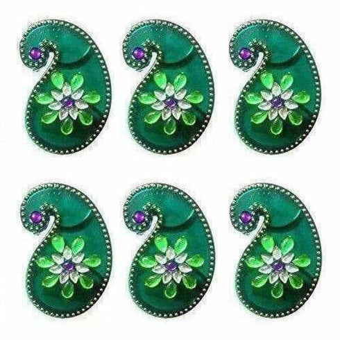 Green Color - Acrylic Kankavati Box Pack of 6