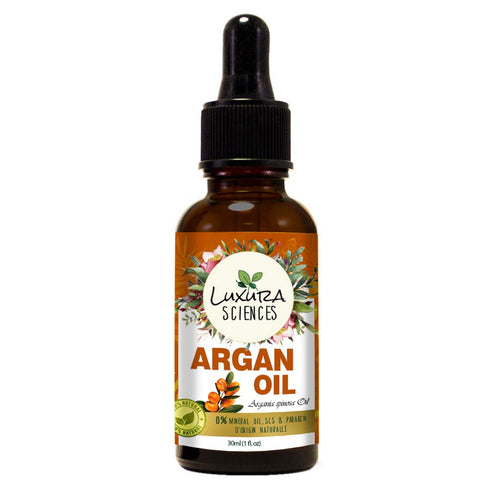 Luxura Sciences Organic Moroccan Argan Oil for Skin, Nails & Hair Growth, Anti-Aging Face Moisturizer, Cold Pressed, Hair Moisturizer, Rich in Vitamin E & Carotenes (15 ML)