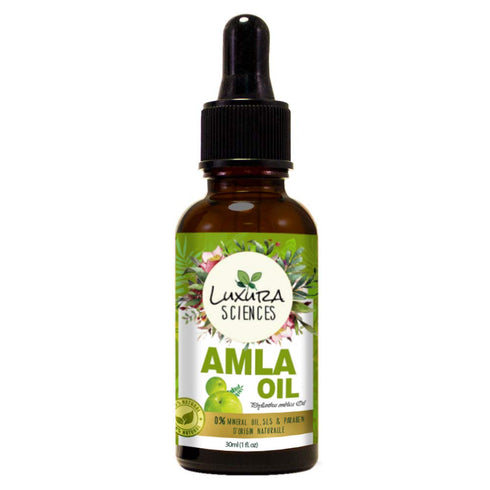 Luxura Sciences Organic Amla Oil for Hair Growth,Pure, Unrefined, Non-GMO - Great For Skin - Anti-aging - Treatment For Itchy Scalp, Prevents Dandruff - With Dropper 30ml