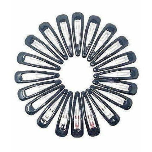 Black Hair Clips - Pack of 20 Tic Tac Everyday Wear Glossy Black Metal