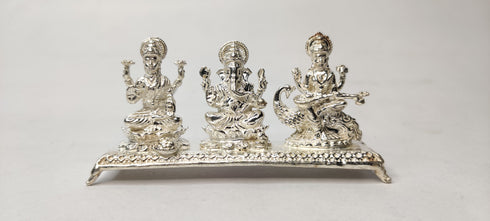 Pure Silver Lakshmi Ganesh Saraswati Idol 109g