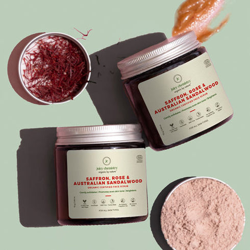 Juicy Chemistry Saffron, Rose & Australian Sandalwood Face Scrub 80g