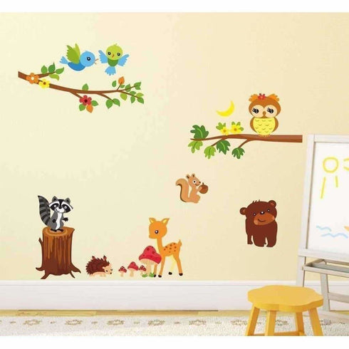 Aquire Large PVC Animals and Tree Vinyl Sticker (Pack of 1)
