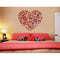 Aquire Multi Designed Heart Shape Large PVC Vinyl Sticker (Pack of 1)