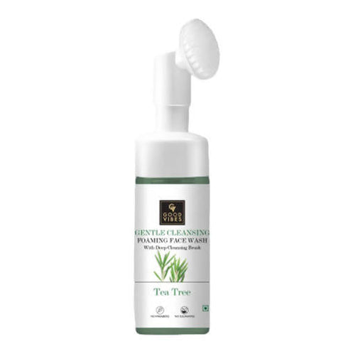 Good Vibes Tea Tree Foaming Gentle Cleansing Face Wash With Deep Cleansing Brush