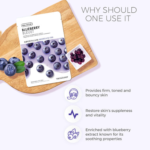 The Face Shop Real Nature Blueberry Face Mask 20g