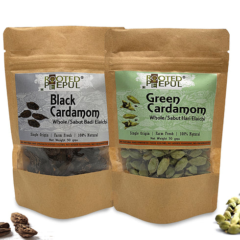 Rooted Peepul Elachi Combo Green Cardamom and Black Cardamom