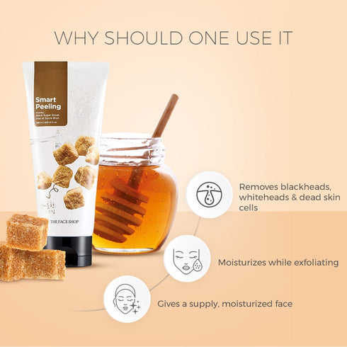 The Face Shop Smart Peeling Honey Black Sugar Scrub 120ml