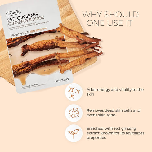 The Face Shop Real Nature Red Ginseng Face Mask 20g