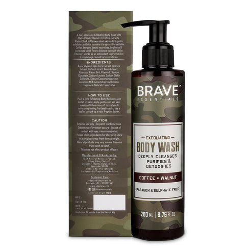 Brave Essentials Exfoliating Body Wash 200ml