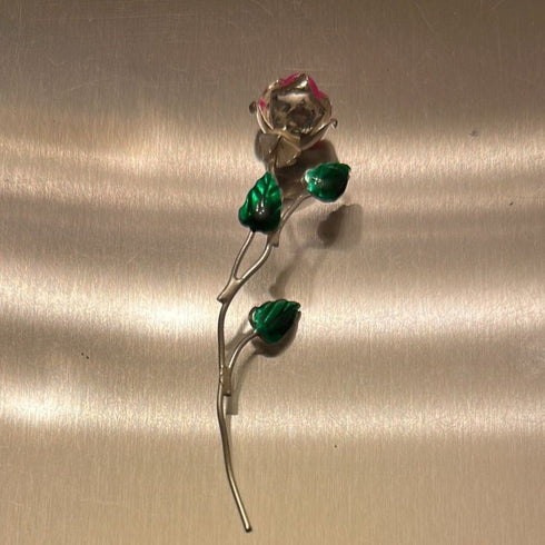 Pure Silver Pink Rose Flower 5g 1 Pcs