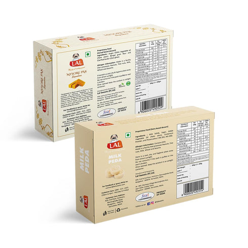 Lal Sweets Mysore Pak Signature and Milk Peda