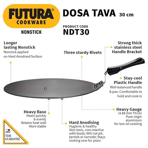 Hawkins Futura Non-stick Tava 30 cm Diameter (NDT30)