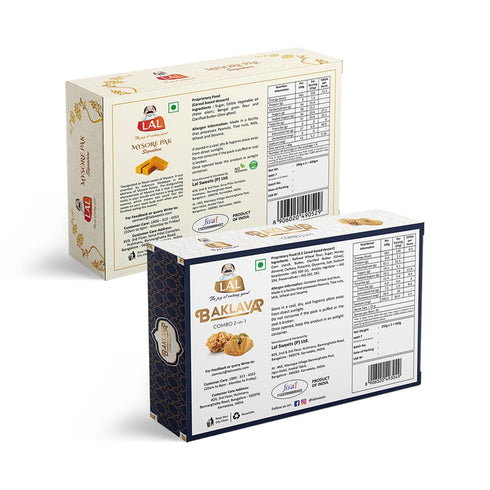 Lal Sweets Mysore Pak Signature and Baklava 2 In 1