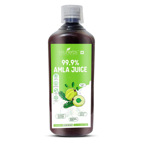 Neuherbs Pure Amla Juice Natural source of high potency Vitamin C and Antioxidants for Immunity, Energy 1ltr