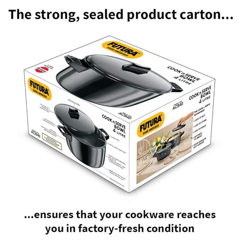 Hawkins Futura Hard Anodized Cook-n-Serve Bowl 23 cm Diameter 4 L with Lid (ACB40)