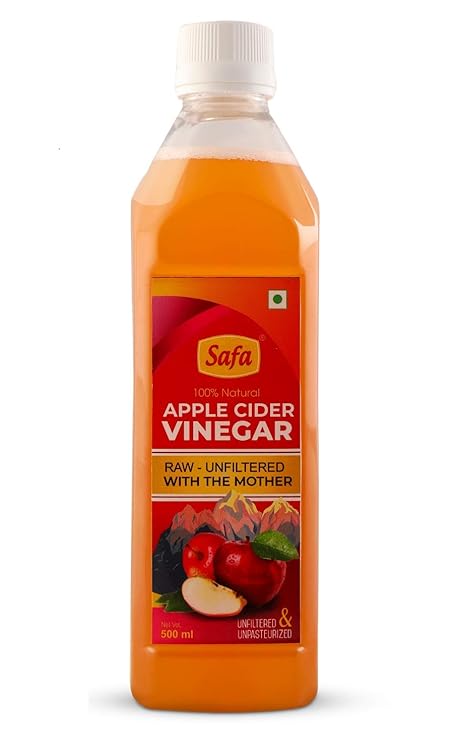 Safa Apple Cider Vinegar with Mother Pure Raw Unfiltered & Unpasteurized for Marinades