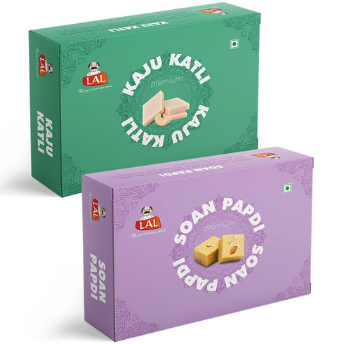Lal Sweets Kaju Katli 400g and Soan Papdi Premium