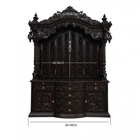 Rose Wood Designer Wooden Pooja Mandir