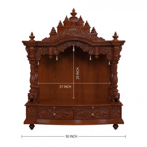 Teak Wood Carved Pooja Temple