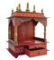 Red Painted Wooden Home Pooja Temple