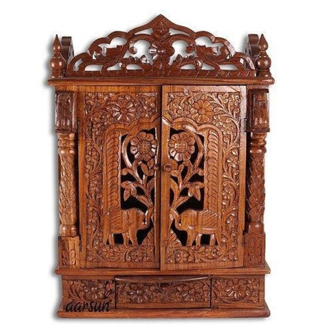 Sheesham Handcrafted Wooden Pooja Mandir With Doors