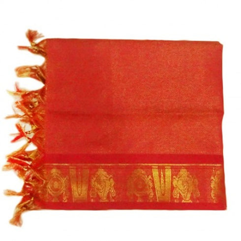 Namo Border Zari Shawl Red Pink