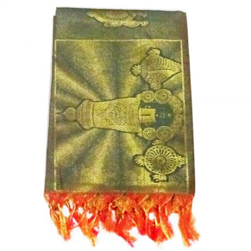 Namo Border Zari Shawl Dark Green