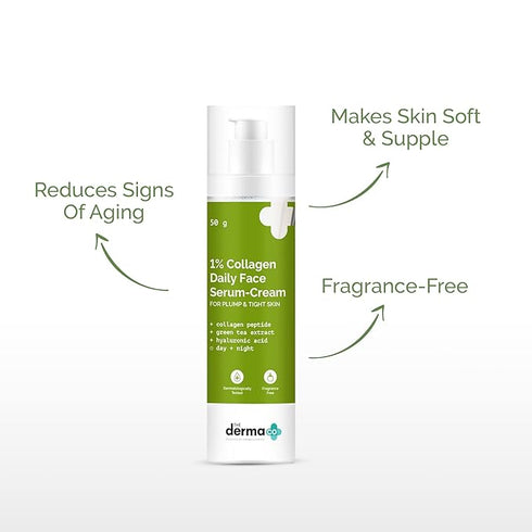 The Derma co 1% Collagen Daily Face SerumCream with Green Tea & Hyaluronic Acid