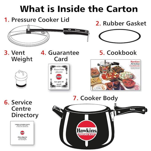 Hawkins Contura Black 6.5 L Pressure Cooker (CB65)
