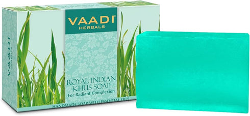 Vaadi Herbals Value Pack of Royal Indian Khus Soap with Olive & Soyabean Oil 450g