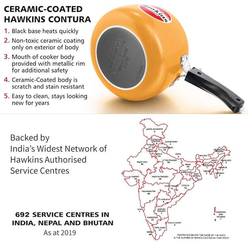 Hawkins Ceramic Coated Contura 3 L Pressure Cooker (CMY30)