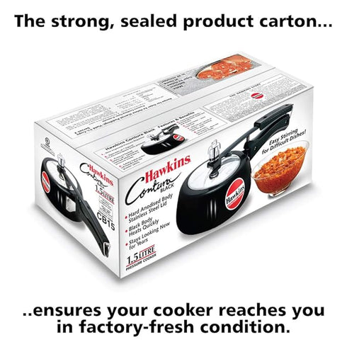 Hawkins Contura Black 1.5 L Pressure Cooker (CB15)
