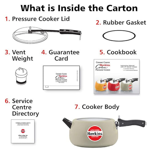 Hawkins Ceramic Coated Contura 5 L Pressure Cooker (CAG50)