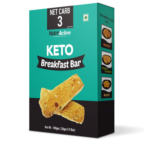 NutroActive Gluten Free Breakfast Bars Low Carb 180g