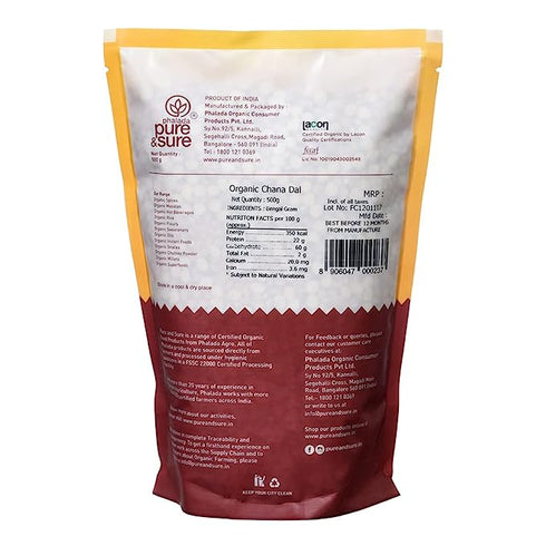 Pure & Sure Chana Dal Traditional Organic Pulses