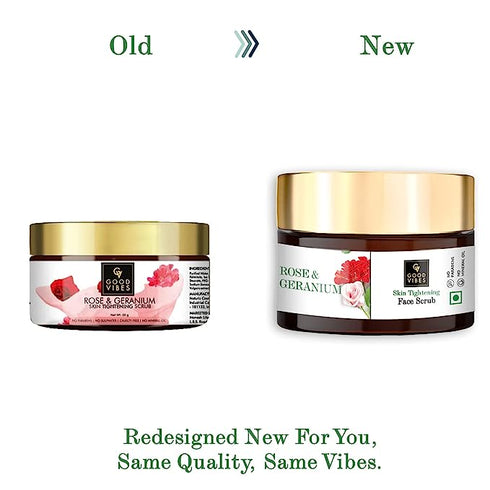 Good Vibes Rose & Geranium Skin Tightening Face Scrub