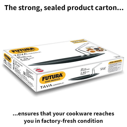 Hawkins Futura Hard Anodised Tava Griddles 26 cm Diameter (AT26)