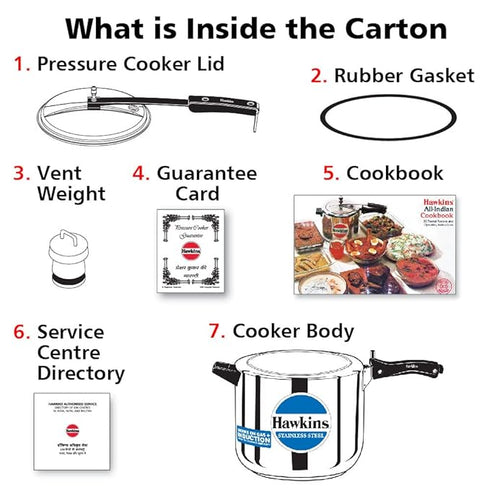 Hawkins Stainless Steel 10 L Induction Bottom Pressure Cooker