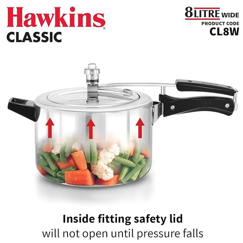 Hawkins Classic 8 L Pressure Cooker (CL8W)