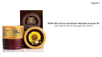 WOW Skin Science Sunflower & Argan Oil Hair Mask Hydrating Moroccan Argan Oil Hair Masque
